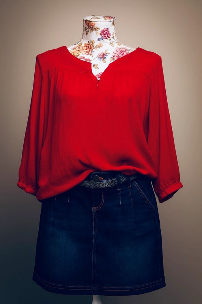 🌹 Blouse rouge fluide grain de malice taille 38 🌹
