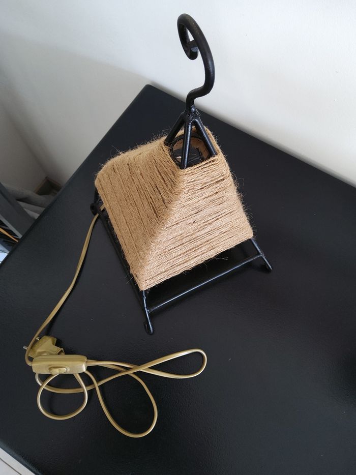 Lampe à poser fer et cordelette - photo numéro 2
