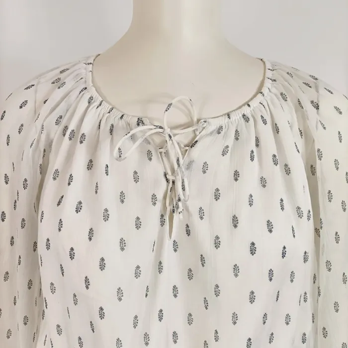 Robe Abercrombie & Fitch blanche à motifs - Taille XS - Style bohème chic A662 - photo numéro 2