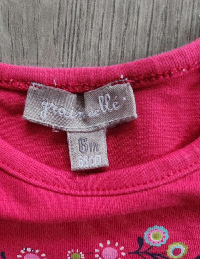 T-shirt haut manches longues fille 6 mois - photo numéro 3