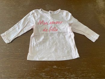 T-shirt rose mon amour de fille