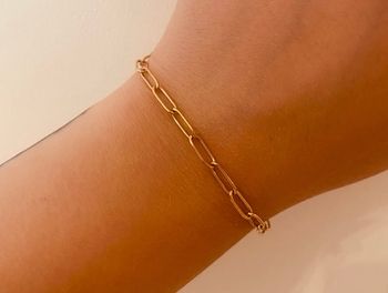Bracelet gros maillons doré en acier inoxydable 