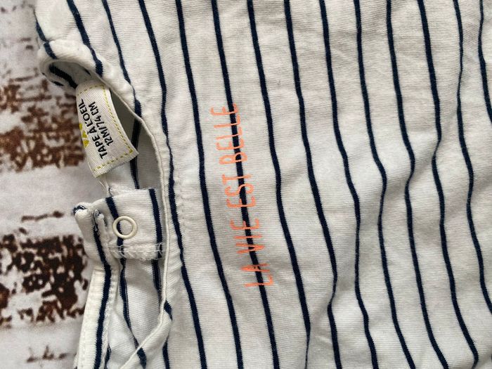 Tee shirt raye « la vie est belle » - photo numéro 2