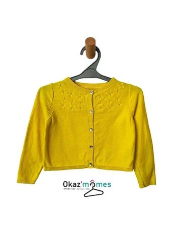 Gilet jaune à motif papillons en relief - Okaïdi 3 ans (98cm)