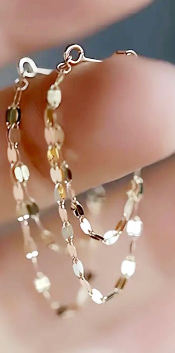 Boucles d'oreilles chaînette en argent - couleur doré