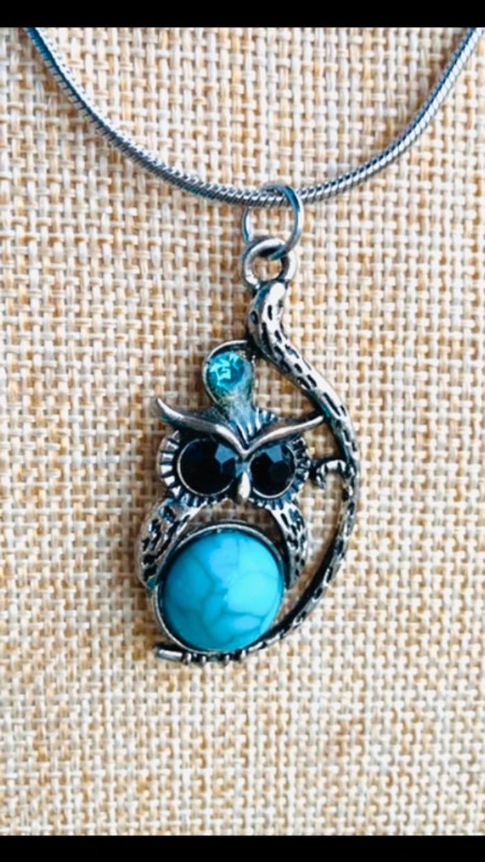 collier femme hibou - photo numéro 2