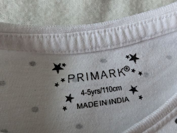 Tshirt ML blanc à pois noirs - 4/5A - Primark - photo numéro 4
