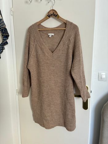 Robe pull col V marron clair – Topshop – Taille 36-38 – Très bon état 