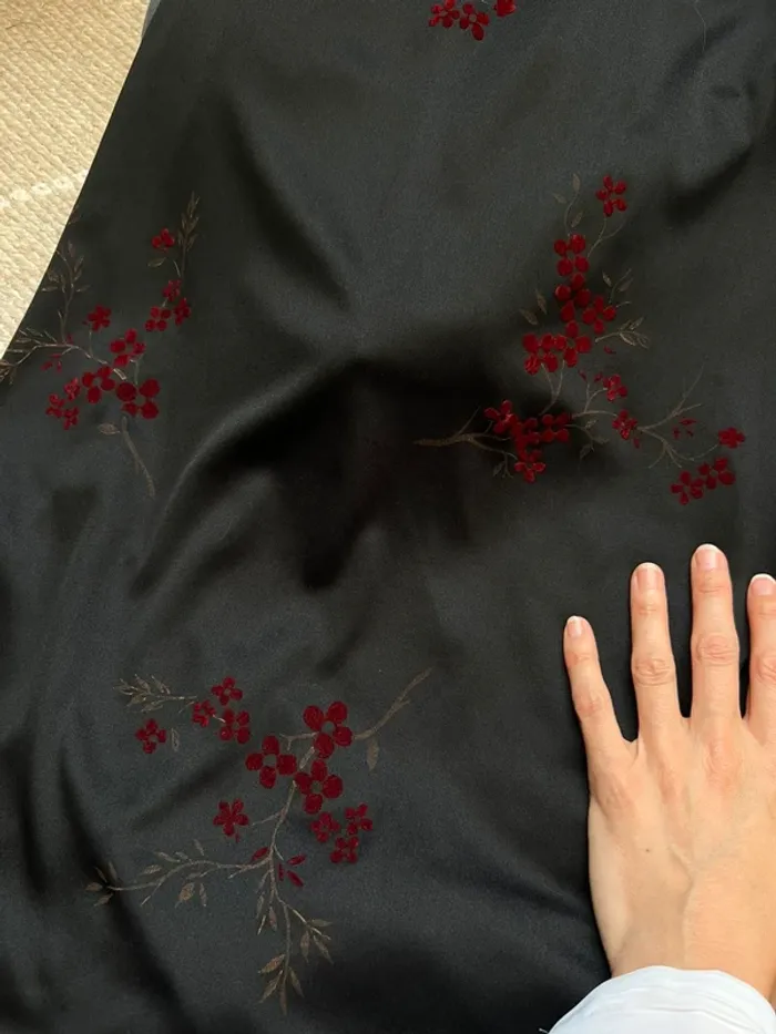 Robe longue style asiatique motifs fleuris Goth Whimsigoth vintage 90s - Taille M - photo numéro 5