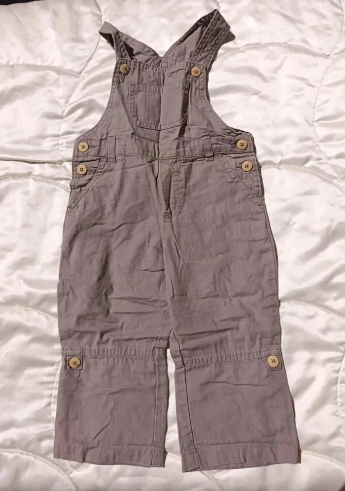 Salopette marron à boutons 24 mois Quechua