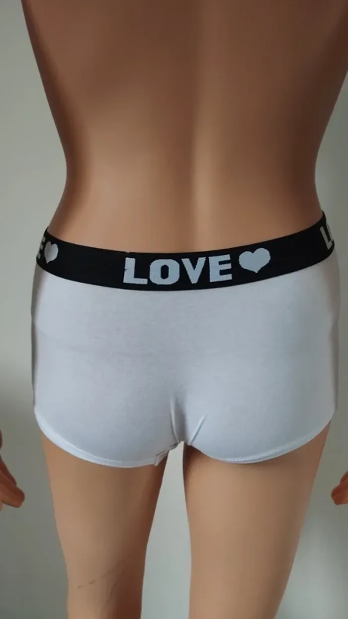 Lot de 3 boxers blanc et noir écriture love femme taille 36/38 - photo numéro 5