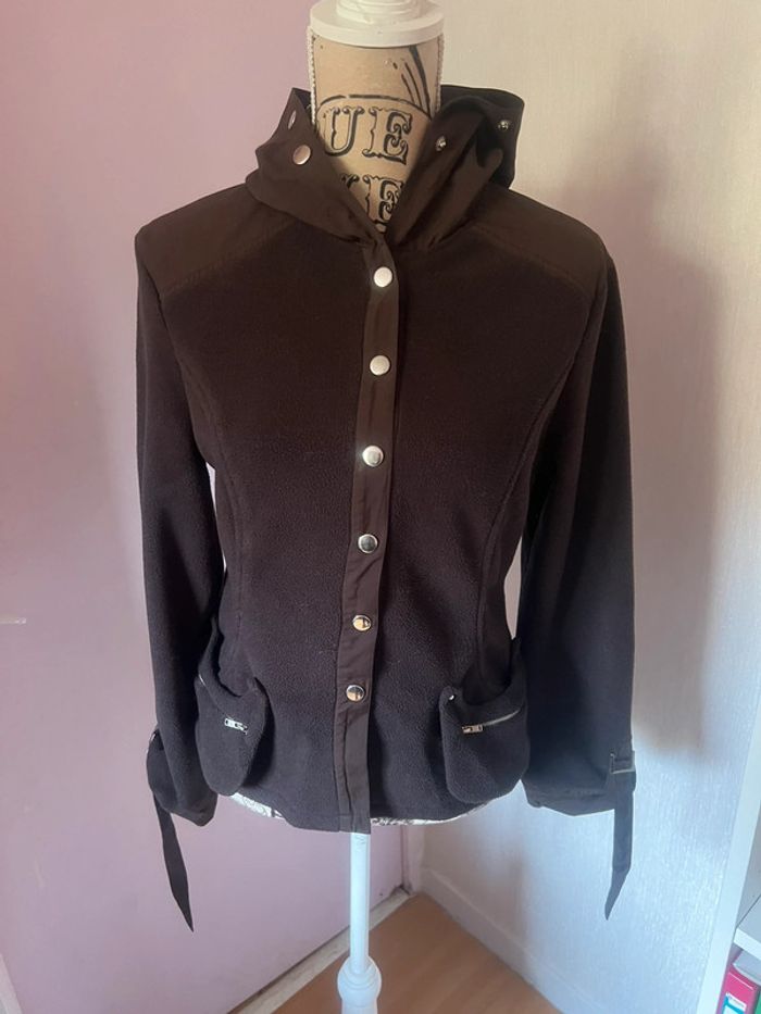 Veste polaire à capuche marron Areline taille 38