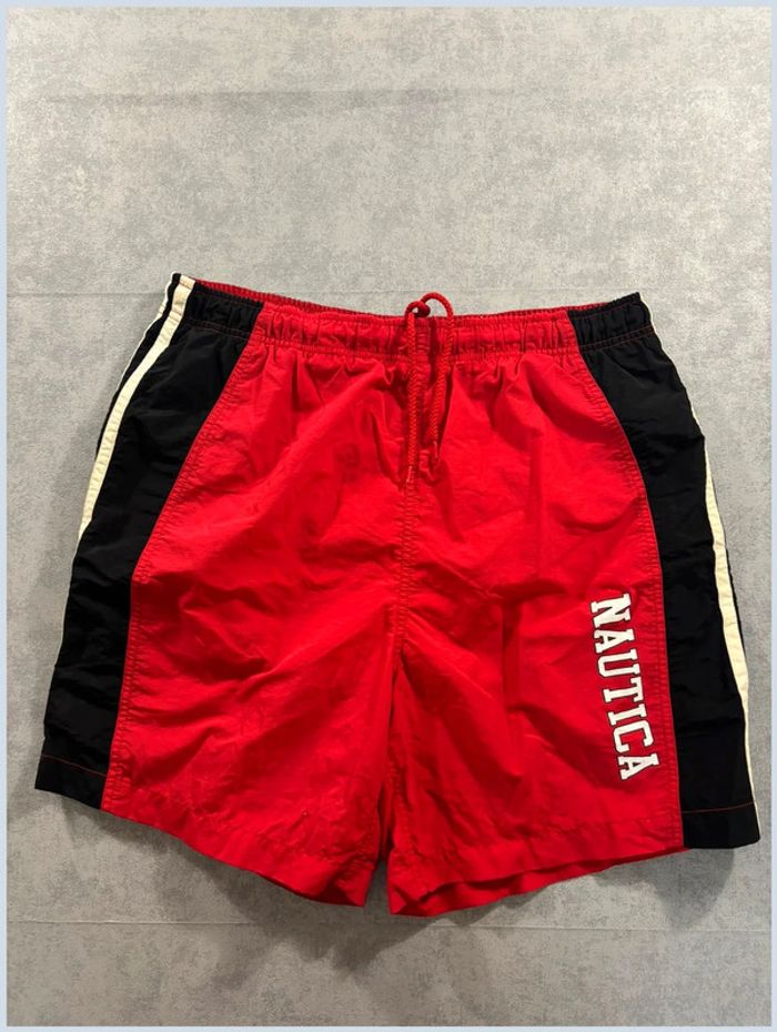 Short de Bain Nautica Taille M rouge blanc et noir