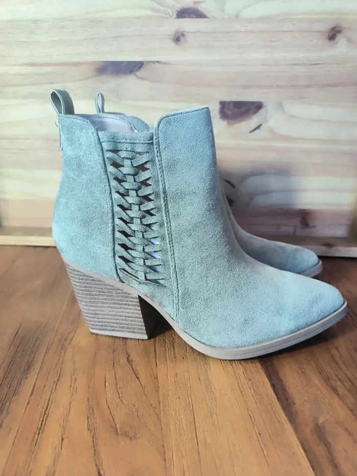 Bottines style Santiag courte 38 vert bleu - photo numéro 6