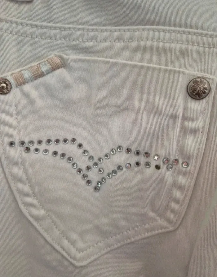 Jeans blanc Let me Try - Taille M - photo numéro 4