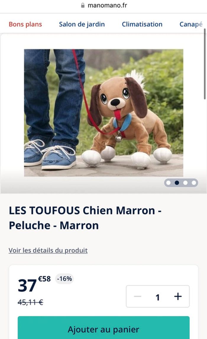 Jouet peluche chien Toufou - photo numéro 4