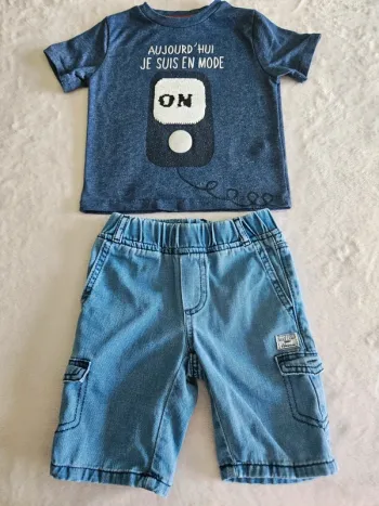 Tenue short + t-shirt 2 ans 86cm