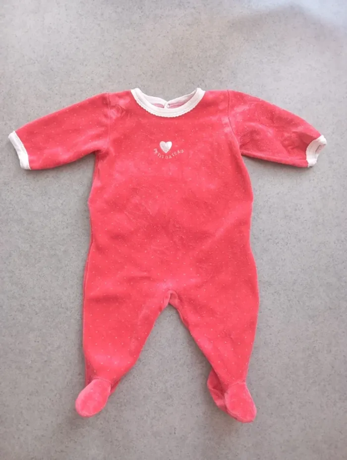 Pyjama velours 3mois petit bateau