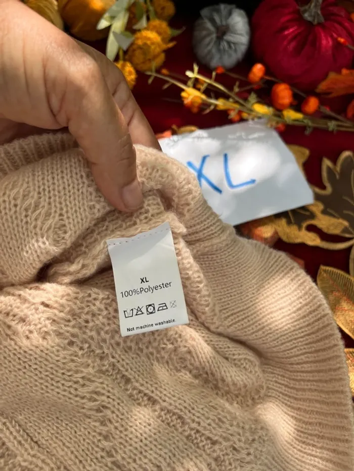 Pull torsadé beige XL – douceur automnale & cocooning - photo numéro 11