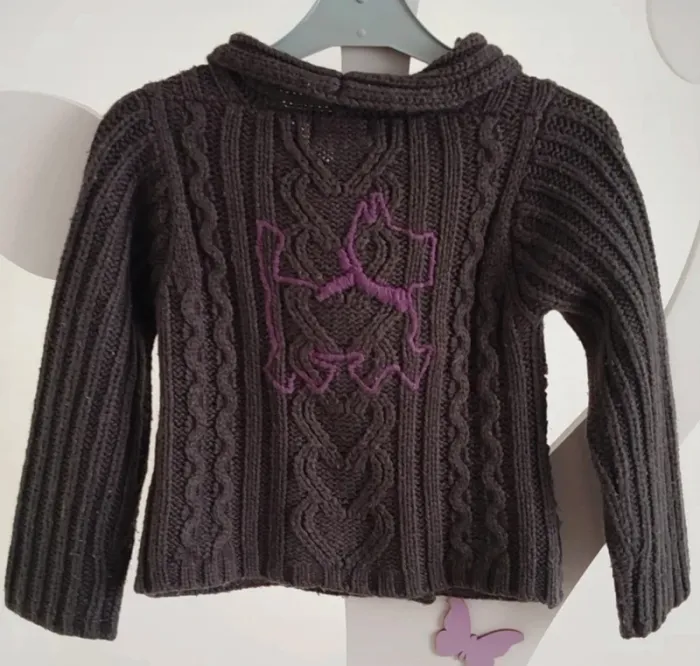 Joli gilet gris foncé en laine Chipie taille 4 ans - photo numéro 2