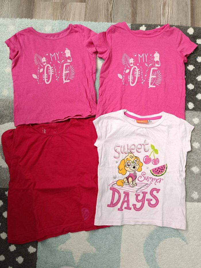 Lot de 4 t-shirts manches courtes fille 98cm - photo numéro 2