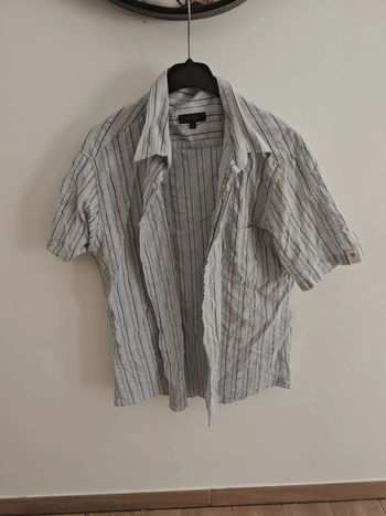Chemise manches courtes homme rayée taille XL