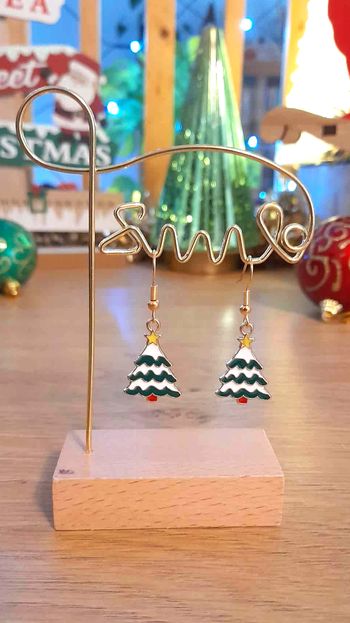 Bijoux Noël | Boucles d’Oreilles neuves Sapin de Noël