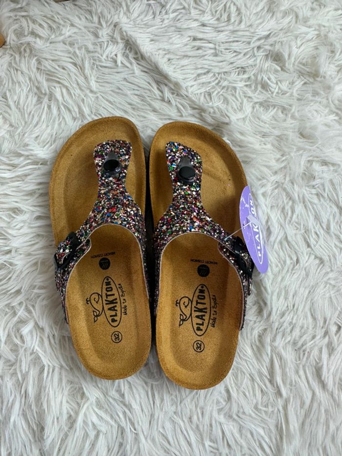 Paire de tong pailletées Plakton taille 32 - photo numéro 5