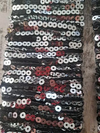 Ceinture sequins paillette noir et argent