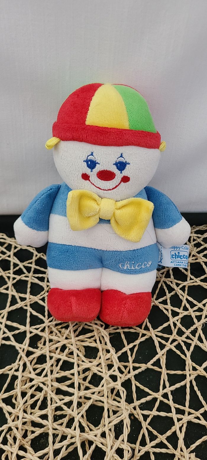 Doudou clown bleu blanc rouge CHICCO - photo numéro 4