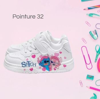 🌸Magnifiques Baskets à scratchs blanches Angel Stitch taille 32 "implosion d'amour"