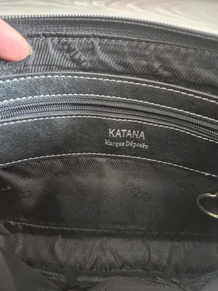Sac a main noir Cuir Katana - photo numéro 7
