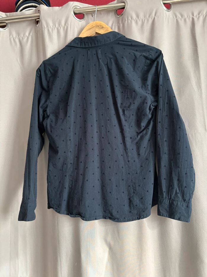 Chemise bleue marine à pois, cache-cache - photo numéro 5
