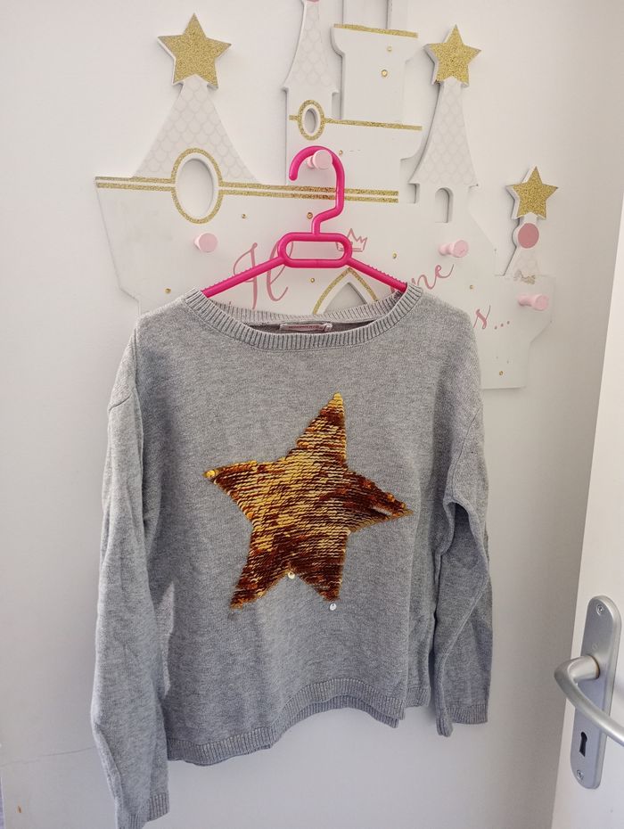 Pull fin sequins réversible 6 ans