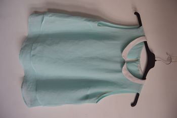 Top femme Bershka vert d’eau col claudine sans manches taille M