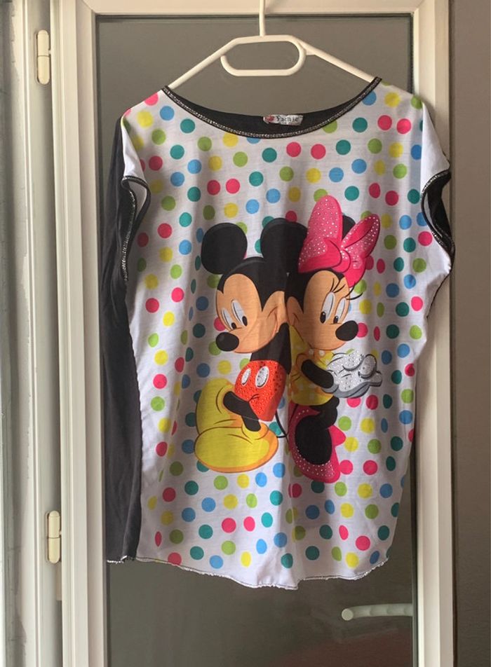 Blouse Mickey et Minnie Mouse sans manches. - photo numéro 2