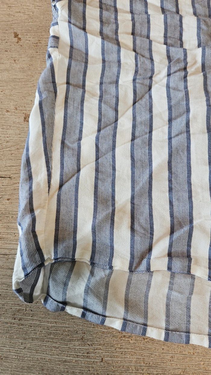 Blouse sans manche bleue lignée blanc,  WMN, CKS, tailleXS, nickel - photo numéro 3