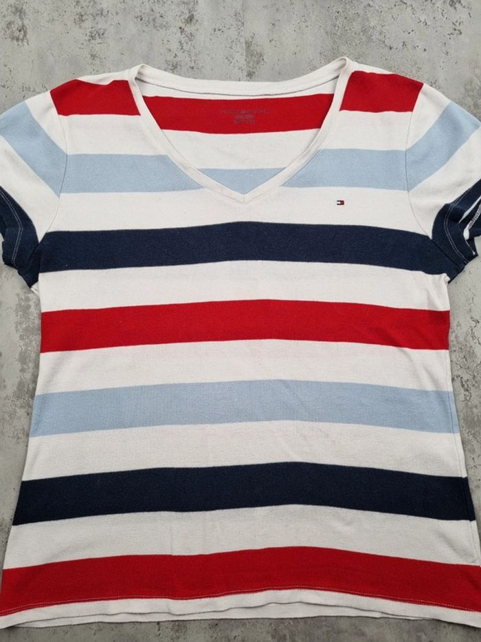 🔘 T-shirt col V rayé – Taille XL Femmes - photo numéro 3