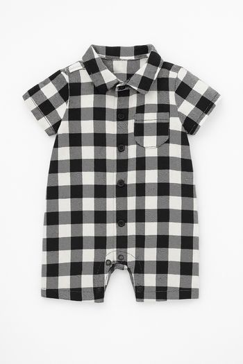 Combinaison bébé garçon 9 mois – carreaux noir et blanc