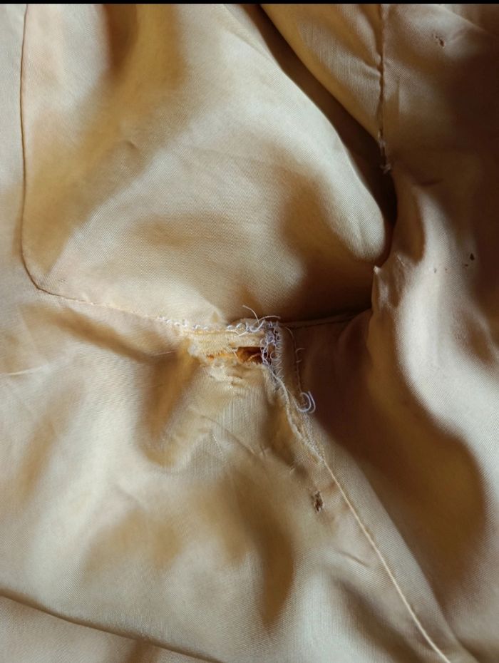 Manteau jaune moutarde col V Havrey paris chaud retro - photo numéro 7