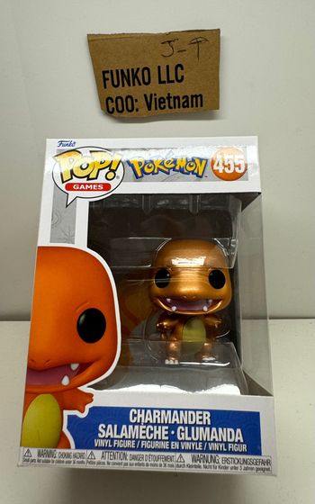 Funko Pop Pokémon 455 CHARMANDER ORANGE (METALLIC) / Salamèche - Métallique