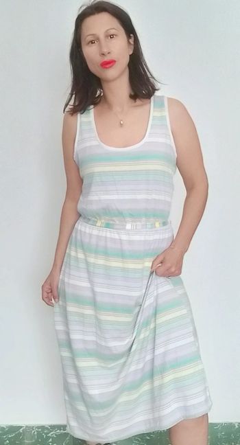 Robe longue casual rayée