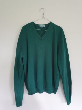 Pull col V vert Clanval vintage L/XL Made in France