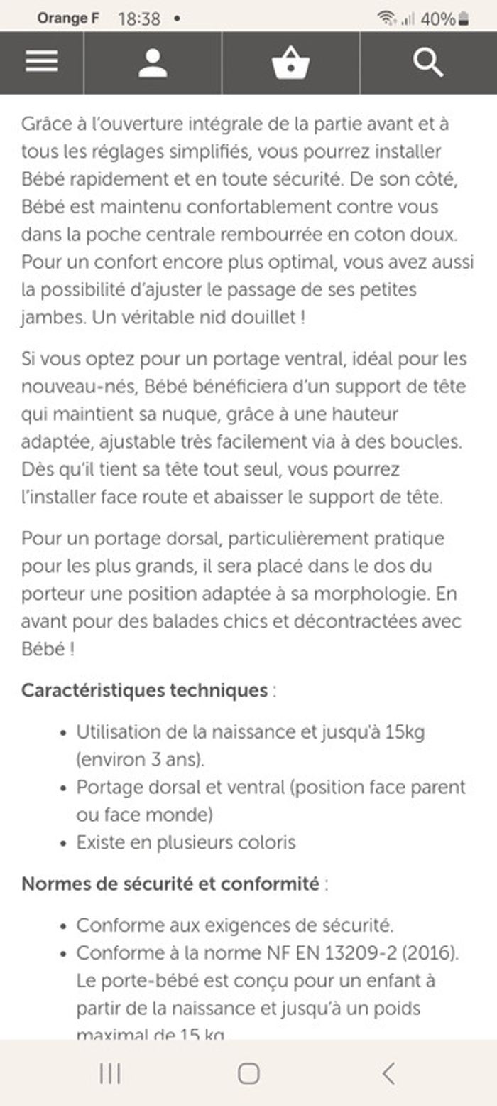 Porte bébé Aubert - photo numéro 6