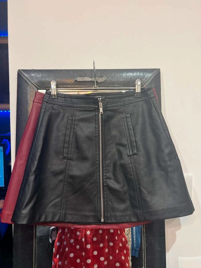 Jupe cuir trapèze - photo numéro 3