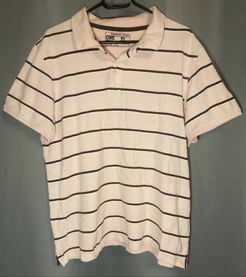 Polo rayé »Registred Brand »rose pâle