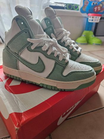Nike dunk higt 1985 enemal green denim
