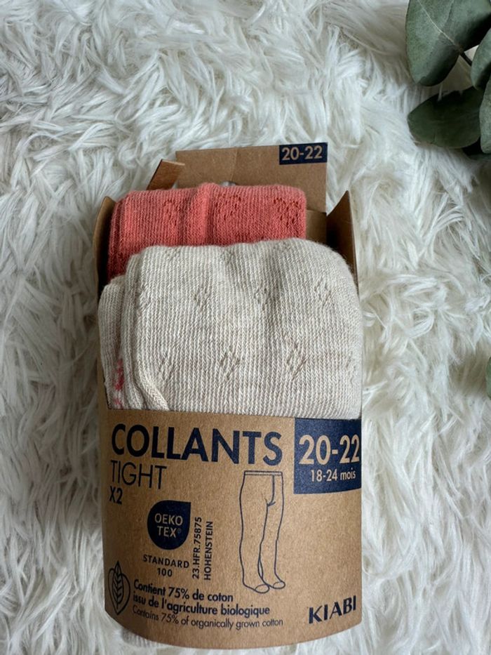 Lot de 2 paires de collants Kiabi taille 20-22 - photo numéro 2