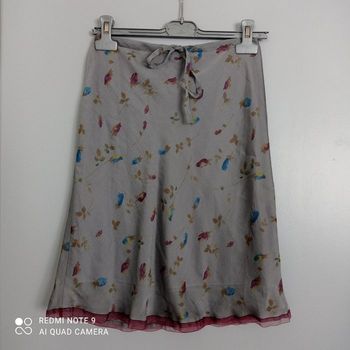 Jupe grise à fleurs t34/36