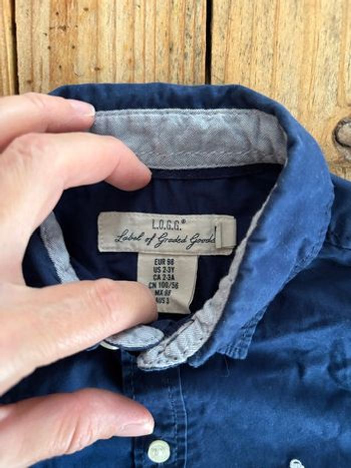 Chemise bleue H&M 2/3 ans - photo numéro 2